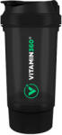 Vitamin360 Wave Shaker (500 ml + 150 ml) (Negru)