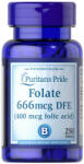 Puritan's Pride Folic Acid 400 mcg (250 Comprimate)