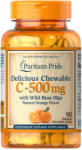 Puritan's Pride Vitamin C-500 mg with Rose Hips (90 Comprimate masticabile)