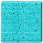 Teno Set 50x Tapet Caramida 3D Teno®, model Stelute, suprafata acoperire 24.5 mp, autoadeziv, waterproof, usor de montat, design modern, 70x77 cm, albastru