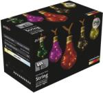 Avide napelemes szolár fényfüzér színes gömbökkel kötél kábellel (AOSS5R-10MC50ML)