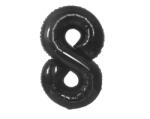 Godan Fekete 8-as B&C Matt Black szám fólia lufi 85 cm (MLG189063)