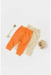 BabyCosy Set 2 pantalonasi Printed, BabyCosy, 50% modal+50% bumbac, Stone/Apricot (Marime: 9-12 luni) (CSYM11619-9) - babyneeds