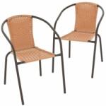 Garthen Bistro rattan kerti szék készlet 2 db barna (GM36422_B_SL2)