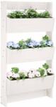 vidaXL fehér 3 szintes tömör fenyőfa fali virágtartó 60x18, 5x110 cm (825115) - pepita