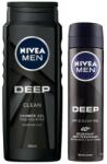 Nivea Men Pachet Promo Nivea Men Deep: Gel de Dus, 500 ml si Deodorant Spray Dry & Clean, 150 ml
