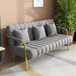 BeComfort 3 személyes bársony hatású fotel szürke 170x58x72cm FUR-1655-3
