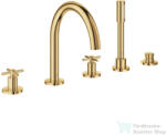 GROHE ATRIO 5 üléses kádtöltő csaptelep zuhanyszettel, alaptest nélkül, Cool Sunrise 29408GL0 (29408GL0)