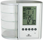Merion ébresztőóra, LCD kijelző, ezüst színű műanyag tok, tolltartós (3593-0)
