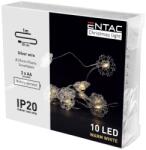 Entac karácsonyi elemes mini led fényfüzér hópehely 1, 2m (ECL-PSF2-10WW)