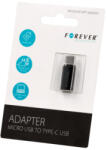 Forever micro USB USB-C adapter fekete (5900495428486)