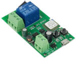 Smartwise 5V-32V egy áramkörös, WiFi + RF, NO/NC okosrelé, kontakt kapcsolással, impulzus üzemmóddal (SMW-REL-532V-1RF) - otthonokosabban