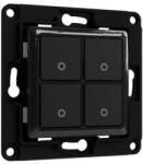 Shelly Wall Switch fali villanykapcsoló, 4 gombos fekete (ALL-KAP-WS4-B) - otthonokosabban