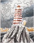 PIECEZZ Дървен пъзел Piecezz, 40 pieces - Морски фар (P1316)