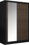 TEMPO KONDELA Dulap cu uşi glisante, negru / stejar craft, 150x215 cm, LADDER - kondela - 2 199,00 RON