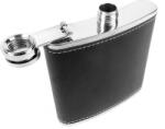 TifanTEX Butelcă din piele, neagră 1, 17 dcl (Butelcă de alcool din oțel) (3395E5)