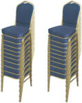 Comenzi-scaune Set scaune de evenimente stivuibile 20 bucați-albastru