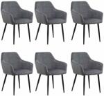 Chairs ON 6 scaune din catifea cu picioare metalice BUC 260 Gri