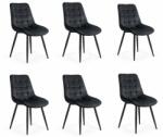 Chairs ON Set 6 scaune bucatarie si living din catifea BUC 206 negru