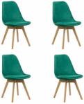 CHAIRS-ON 4 scaune bucătărie-living catifea pe verde