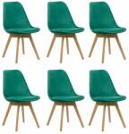 CHAIRS-ON 6 scaune bucătărie-living catifea pe verde