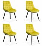 Chairs ON Set 4 scaun pentru bucătărie și living din catifea BUC206 Galben