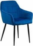 Chairs ON Scaune din catifea cu picioare metalice BUC 260 Albastru