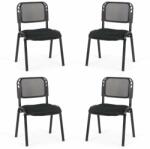 CHAIRS-ON Set 4 scaune pe negru pentru diverse evenimente