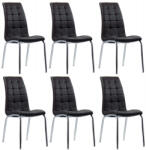 CHAIRS-ON Set 6 scaune de bucatarie cadrul metalic cromat