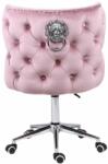 Chairs Deco Scaune de birou catifea roz si structura argintie