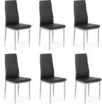 Comenzi-scaune Set 6 scaune bucătărie-negru