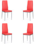 Comenzi-scaune Set 4 scaune bucătărie-roșu