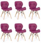 Chairs ON Set 6 scaune de bucătărie din piele și lemn Mov