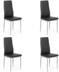Comenzi-scaune Set 4 scaune bucătărie-negru
