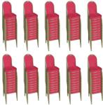 Comenzi-scaune Set scaune de evenimente stivuibile 100 bucati-rosu spatar oval