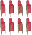 Comenzi-scaune Set scaune de evenimente stivuibile 80 bucati-rosu spatar oval