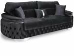 Chairs Deco Canapea extensibilă Rio Lux cu 3 locuri, tapițată negru Canapea