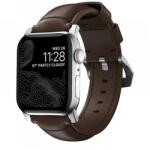 NOMAD curea din piele Apple Watch Ultra 2/1 (49mm) 9/8/7 (45mm)/6/SE/5/4 (44mm)/3/2/1 (42mm) maro-argintiu cataramă (NM1A4RST00)