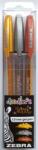 Zebra Zseléstoll készlet, 0, 33 mm, kupakos, ZEBRA „Doodler`z Glitter, 3 különböző szín (TZ80775)