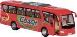 Goki Autobuz sportiv die-cast Coach, cu functie pull-back, 18 cm lungime, rosu (GOKI12321R)