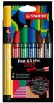 STABILO Set de creioane din oțel inoxidabil, 1-5 mm, vârf tăiat, STABILO "Pen 68 MAX", 6 culori diferite (768/06-21)