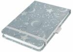 Sigel Caiet de notițe, exclusiv, 110x79 mm, grilă cu puncte, 79 de pagini, copertă tare, SIGEL "Jolie" Cosmic Fantasy Grey (JN348)