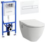 Laufen Naiva okos wc szett, fehér wc csésze fehér nyomólappal SZP-LA13, (H8206014000001, H8946660000001, H8956610000001) (SZP-LA13)