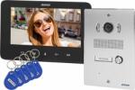 ORNO Set videointerfon Orno Handset, color, LCD 7", cu cititor de chei de proximitate, interfon încastrat, INDI P (OR-VID-VP-1070/B)