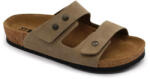  0Ft kiszállítás! Leon Comfortstep 4050 szürke velúr női bőr papucs 36-38, 41- Birkenstockhoz hasonlatos talppal