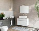 Savinidue Bogota 80cm-es 1 fiókos fürdőszobaszekrény fehér tölgy & beton - smartbutor