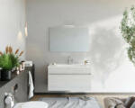 Savinidue Bogota 90cm-es 1 fiókos fürdőszobaszekrény fehér tölgy + mosdó - smartbutor
