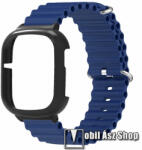 Huawei Honor Watch 4, Okosóra szilikon szíj, tok, csőszerkezetes, Sötétkék, Fekete