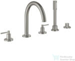 GROHE ATRIO 5 üléses kádtöltő csaptelep zuhanyszettel, alaptest nélkül, Supersteel 29407DC0 (29407DC0)