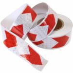 ALM Rola banda reflectorizanta alba cu sageata rosie 10cm x 25metri (ALM 060718-6)